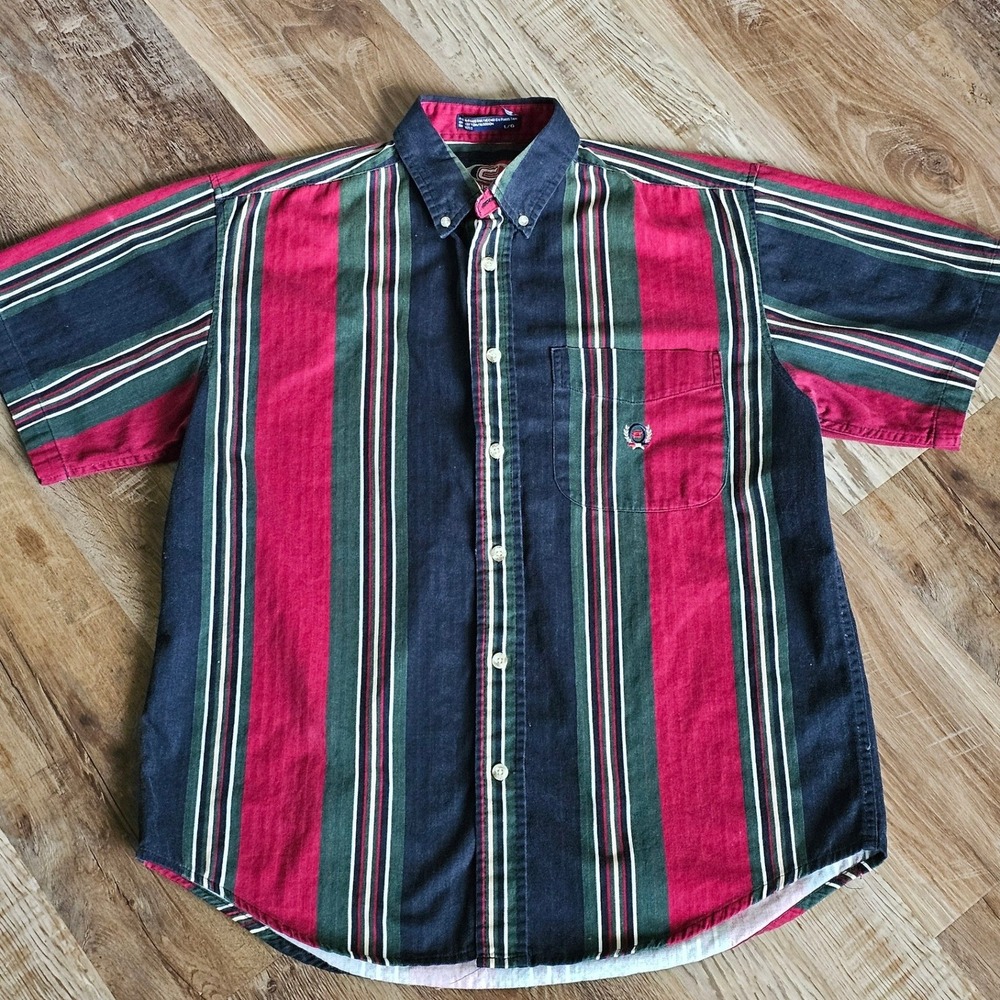 Vintage Coliseum Classic Striped Button Down Shirt Mens Large 90's Cotton
